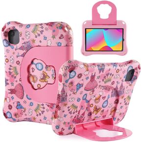 TCL Tab 8 LE Tablet Case Kids, FW TCL Tab 8 LE 9137W 2023 Case for Kids Princess EVA Kid-Proof case with Stand Handle Shockproof Kid-Friendly Durable Case for Boy Girl (GZ)