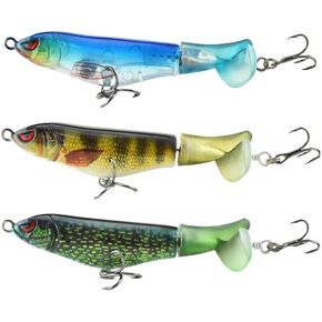 Top Water Fishing, Glide Bait for bass, Whopper plopper Lure for Bass Muskellunge Salmon Trout, Floating Lure for Freshwater or Saltwater, Trout Lures, Catfish Bait, Fishing Stuff Catfish Bait