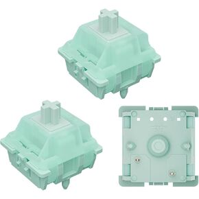 Gateron Jade Mint Keyboard Switches,Linear Switch/Pre-Lubricated/5-pin 55gf/SMD LED/for Mechanical Gaming Keyboards(LED Mint,45Pcs)