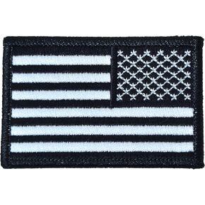 Tactical Reverse USA Flag Patch - Black & White 2"x3" - by Ranger Return (RR-TACT-USAF-BKWH-0REV)
