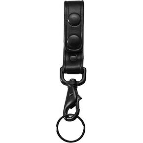 Leather Key Strap Belt Keeper for Duty Belt Key Ring Holder Double Snap Belt Loop Keychain Lanyard