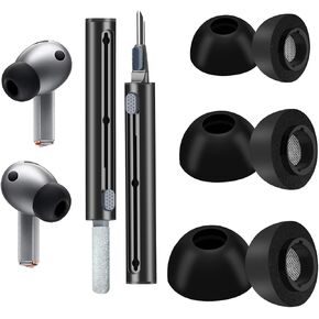 أطراف أذن إسفنجية لهاتف Samsung Galaxy Buds3 Pro - راحة فائقة وملاءمة لا تتزعزع مع أطراف وسائد أذن من الإسفنج الذكي، أطراف بديلة لسماعات الأذن مع قلم تنظيف - S/M/L