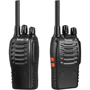 888S Walkie Talkies Rechargeable Long Range Two-Way Radios with Earpieces,2-Way Radios UHF Handheld Transceiver Walky Talky with Flashlight Li-ion Battery and Charger（2 Pack）
