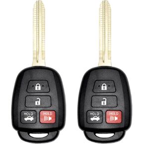 Key Fob Replacement for 2014-2017 Toyota Camry/ 14-19 Corolla/ 16-18 Tacoma Car Keyless Entry Remote Control, HYQ12BDM HYQ12BEL, 4 Buttons, 2Pcs