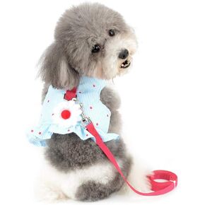 SELMAI Cat Harness and Leash for Walking Escape Proof Floral Vest Harness for Small Dogs Boys Girls Kitten Puppies Easy on Jacket Soft Padded Cat Vest for Walking Outdoor Spring Autumn XS