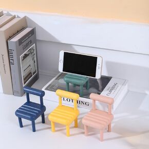 Cute Chair Cell Phone Stand for Desk, 3PCS Funny Cell Phone Holder Stand Compatible with Smartphone/Phone/Pad/Tablet/E-Readers,(Green/Pink/Purple)