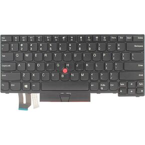 Replacement Keyboard for Lenovo Thinkpad E480 T480S L480 L380 E485 E490 E495 R480 L390 T490 T495 P43S, US Layout with Frame Pointer, Non-Backlight