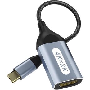 USB C to HDMI Adapter 4K@60Hz, USB-C to HDMI Cable, Thunderbolt to HDMI, USBC to HDMI Converter, Type C to HDMI Adapter, Compatible with iPhone 15, MacBook, Galaxy, Dell, Chromebook, etc. (2 Pack)