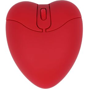 Wireless Bluetooth Mouse Cute Heart Shape Mouse 2.4GHz & Bluetooth Dual Mode 1000DPI Optical Computer Mice with USB Receiver Portable Travel Cordless Mouse for Laptop PC Computer Desktop Gift(Red)