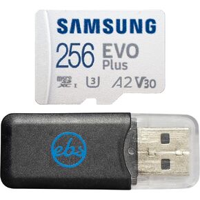 Samsung microSDXC 256GB EVO Plus Memory Card for Samsung Tablet Works with Galaxy Tab S9+, Galaxy Tab S9, Galaxy Tab S9 Ultra (MB-MC256SA) Bundle with 1 Everything But Stromboli MicroSD Card Reader