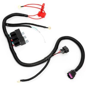 Dual Electric Fan Upgrade Wiring Harness Kit Fit for GM 1999-2006 ECU Control Engine Double Cooling Fan Wire Dual Fan Relay Kit, Replace OE 7L5533A226T