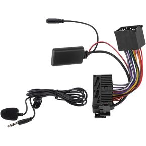 Stereo Radio Harness with Microphone Handsfree for BMW E46 3 Series AUX Adapter Music Cable Convenient 11.5cm 1 Set Black