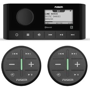 Fusion MS-RA60 Marine Stereo with 2 Fusion ARX70B Wireless Remote Black