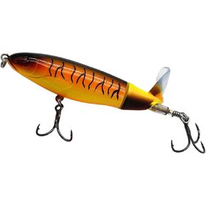 Bestac Topwater Fishing Lures Set Popper Lures for Bass Catfish Pike Perch Bass Lures with Floating Rotating Tail Artificial Hard Bait Multiple Colors