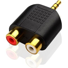 Portable Gold-Plated 3.5mm Stereo Plug to 2RCA(Red+White) Female Connector Adapter for Phone Notebook Desktop 3.5 Mm to Connecting Cable