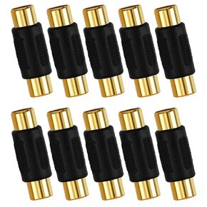 10PCS RCA Female to Female Coupler, Gold Plated RCA Connector RCA Adapter for RCA Cable Extension,Phono,Speaker,Amplifier