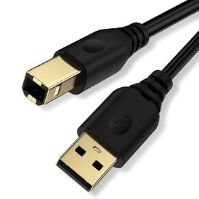 10FT USB Printer Cable,USB A to USB B Scanner Cable Printer Cord USB Type B High Speed Printer Cable Long MIDI Cable for HP,Canon,Brother,Computer,Laptop,Dell,Epson,Lexmark,Xerox,Samsung,Digital Piano