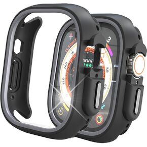Matte Bumper 49mm Fit for Apple Watch Ultra 2 49mm Case & Ultra 49mm Case, Heavy-Duty Protective Bumper Minimalist Style Anti-Fingerprint Watch Cover for iWatch 49mm Accessories - Yellow