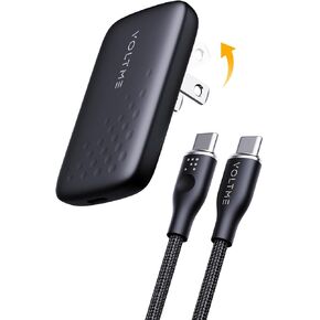 VOLTME USB C Wall Charger, 30W Ultra Slim Wall Charger with 3.3ft Cable & Foldable Plug for MacBook Air, iPhone 14 /Plus/Pro/Pro Max, Galaxy, Pixel 4/3, iPad/iPad Mini