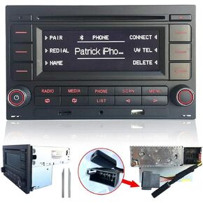 SCUMAXCON RCN210 Car Radio Audio Stereo for VW Golf MK4 Polo Passat B5 Coche Radio USB MP3 AUX SD Bluetooth with CD Player + Adapter with Canbus Simulator