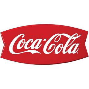 Coca Cola Fishtail Embossed Look Vinyl Stickers, Coca-Cola Peel and Stick Decals, Laptop, Car, Locker, Notebooks, Planners, Water Bottles (Set of 2), 5 x 2.3 in