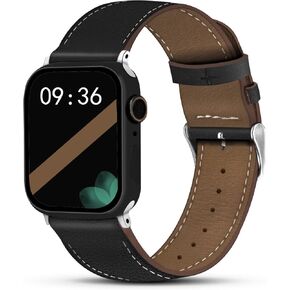 Italy Leather Watch Bands Compatible with Apple Watch Band 49mm 46mm 45mm 44mm 42mm 41mm 40mm 38mm Women Men, Top Grain Genuine Leather Strap for iWatch Series 10 9 8 7 6 SE 5 4 3 2 1 Ultra1 2