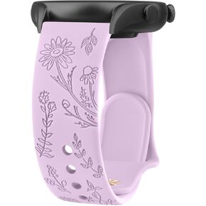 Floral Engraved Bands for IDW13,IDW16,IDW19 Smartwatch Bands, 22mm Soft Silicone Flower Pattern Replacement Strap for Fitpolo IDW13/Woneligo W13 Smartwatch Bands,ENOMIR/TOOBUR/MILOUZ/Gydom/Faweio/Veryfit IDW19 Smartwatch Bands