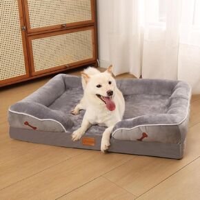 Orthopedic Egg Crate Foam Sofa Dog Bed - Ultra Comfortable Dog Beds Dogs for Small Dogs - Breathable & Waterproof Pet Bed- Nonslip Bottom Dog Sofa Bed (Light Grey, 28.3 * 22.7 * 7inch)