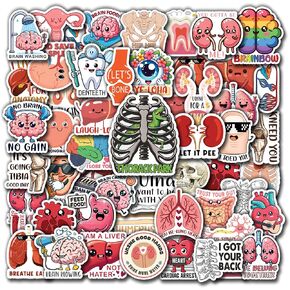 Pack 50 PCS Anatomy Pun Stickers Funny Vinyl Decal Waterproof Sticker Decor Water Bottle Laptop Scrapbooking Phone Guitar Gifts Birthday for Adults Teens Kids