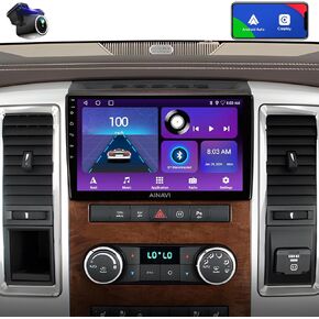 10 inch Touchscreen Car Stereo for Dodge Ram 1500 2500 3500 (2009-2012) Radio Replacement Kit Upgrade with Wireless CarPlay Android Auto DSP BT GPS Navigation(2GB+64GB)