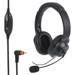 WODASEN Noise Cancelling Overhead Headset with Boom Mic PTT Over Ear Headphone Sound Reduction Dual Earmuff for SL300 SL3500e SL7550 SL7550e SL7580e Wave TLK-100 SL1600 SL2600 Walkie Talkie