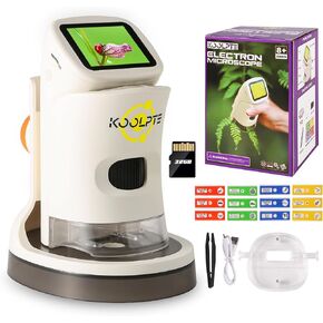 Microscope for Kids, 1000X HD Handheld Kids Microscope, 4K 2.1'' Screen Mini Micrscope for Kids 8-12, Science Stem Toy Kits, Miniscope Educational Gifts for Kids, 32 GB TF Card Included