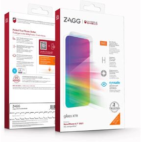 ZAGG InvisibleShield XTR Glass Screen Protector for iPhone 13, iPhone 13 Pro, and iPhone 14 - Scratch & Impact Resistance with D3O, Touch Sensitive, Gaming Optimized, Blue Light Filteration - Clear