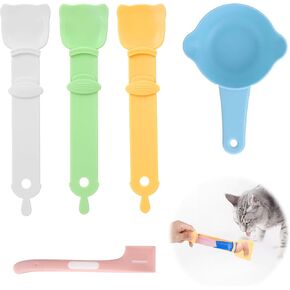 3 PCS Cat Food Spoon, Lickable Cat Treat Spoon with Cat Wet Food Spatula Spoon, Cat Treat Squeeze Spoon, Cat Treat Dispenser Feeder Spoon, Cat Strip Feeder Dispenser for Cats Treat Pets Food