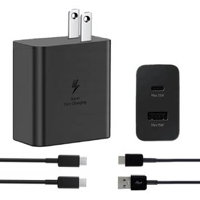 35W Dual Port Super Fast Charger Adapter Compatible with Samsung Galaxy Fold6 Fold5 Fold4 Flip6 Flip5 S24 Ultra Note20 iPhone16 Pro Max,with USB Type-C to Type-C & USB-A to Type-C Cable
