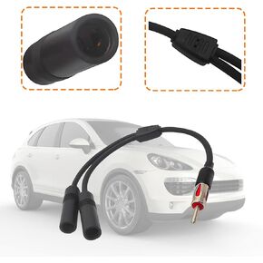 1 PC Car Antenna Cable, DIN 1 Female to 2 Male Splitter Radio Antenna Adapter, Car Radio Antenna Extension Cable, Fit for Vehicle Audio Radio Stereo Head Unit Receiver Antenna (Black)