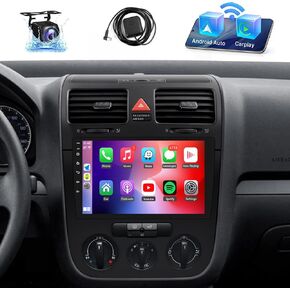 Leadfan Android Car Radio for VW Golf 5 6 Passat Jetta Tiguan Touran Polo Skoda Yeti Fabia with Carplay Android Auto, 10.1 inch IPS Touch Screen for VW Jetta Car Stereo Bluetooth GPS WiFi SWC
