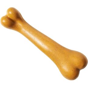 SPOT Bam-Bones Plus Dino Bone - Bamboo Fiber & Nylon, Durable Long Lasting Dog Chew for Aggressive Chewers – Great Toy for Dogs Under 90lbs, Non-Splintering, 7.25in Peanut Butter Flavor Allergen Free
