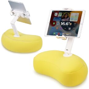 NEARPOW Tablet Stand Pillow, Compatible with 4.7"-13" Phone/Tablet, iPad, iPhone, Samsung, Google, Kindle, 360°Adjustable Phone Pillow Holder for Bed with Crescent Shape Design, Detachable & Washable