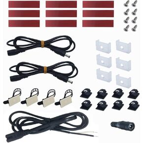Litever Self-adhesive Mounting Pads Mounting Clips Screws Cable Ties Kit Cabinet Lighting Kit LL-008