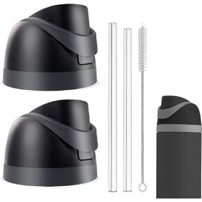 2 Pack Replacement Lid for Owala Freesip, One Button Water Bottle Replacement Cap Compatible with Owala Cup 16oz 24oz 32oz 40oz, No Leakage Replacement Lid Accessory Contain Straws and Straw Brush