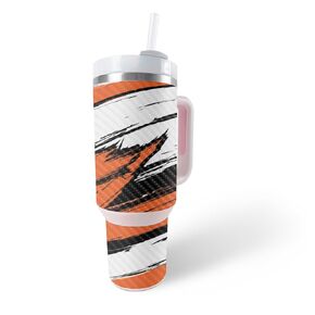 Glossy Glitter Skin Compatible with Stanley The Quencher H2.0 FlowState 40 Oz Tumbler - Grunge Cyan - Premium 3M Vinyl Protective Wrap Decal Cover - Easy to Apply | Crafted in The USA by MightySkins