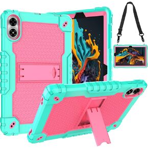 case for UMIDIGI G3 Tab Ultra,UMIDIGI G2 Tab,UMIDIGI G1 Tab, Built in Stand Shoulder Strap for UMIDIGI G3 Tab Ultra/G3 Tab/G2 Tab/G1 Tab 10.1 Tablet (Green/Pink)