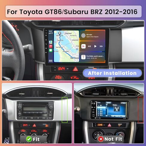 Hikity Android Car Stereo for Toyota GT86/Subaru BRZ 2012 2013 2014 2015 2016 راديو 2 + 64 جيجابايت 9 بوصة تعمل باللمس راديو السيارة Carplay Android Auto Support GPS Navigation WiFi Bluetooth FM EQ كاميرا احتياطية in Saudi Arabia