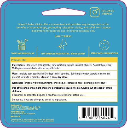 MOXE Tropics Nasal Stick Caribbean Escape + Tropical Scents | Grapefruit, Ylang Ylang, & Vanilla Oil | Summer, Beach, Relaxing Aromatherapy with 100% Pure Essential Oils, Made in USA (3 Pack) in Saudi Arabia