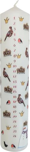 Advent Candle Winter Wildlife 4.5 cm x 25.5 cm Pillar Candle Wax Pillar 50 Hours Burn Time Made in England in Saudi Arabia