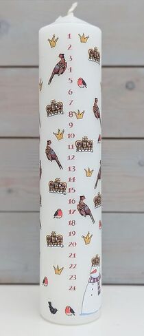 Advent Candle Winter Wildlife 4.5 cm x 25.5 cm Pillar Candle Wax Pillar 50 Hours Burn Time Made in England in Saudi Arabia