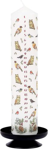Advent Candle Winter Wildlife 4.5 cm x 25.5 cm Pillar Candle Wax Pillar 50 Hours Burn Time Made in England in Saudi Arabia