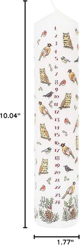 Advent Candle Winter Wildlife 4.5 cm x 25.5 cm Pillar Candle Wax Pillar 50 Hours Burn Time Made in England in Saudi Arabia