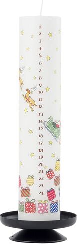 Advent Candle Winter Wildlife 4.5 cm x 25.5 cm Pillar Candle Wax Pillar 50 Hours Burn Time Made in England in Saudi Arabia